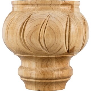 Hardware Resources Bun Foot with Decorative Styling, 4-1/2"H x 4-1/2"D