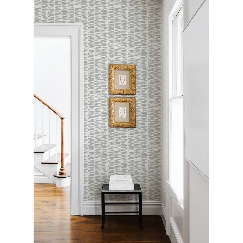 A-Street Prints Myrtle Grey Abstract Stripe Wallpaper