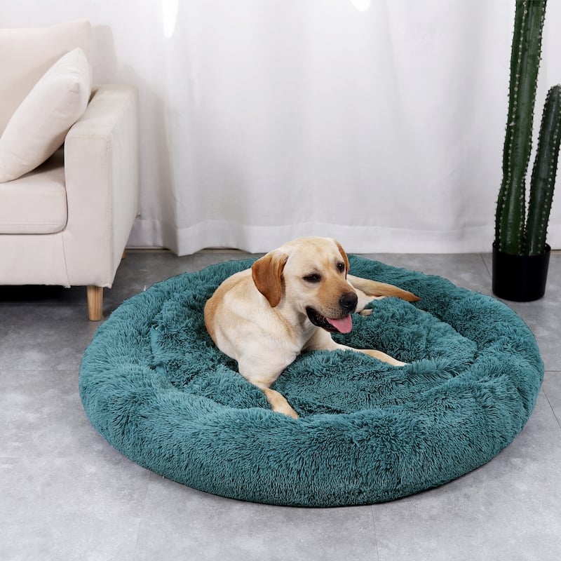 Home Soft Things Shaggy Pet Bed - 30"X30"X6" - TEAL
