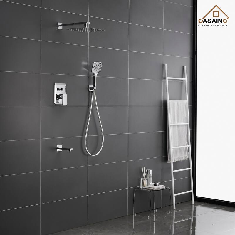 Wall-mounted rain shower faucet with pressure balanced valve