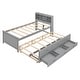 preview thumbnail 15 of 30, Twin/Full Size Storage Platform Bed with Bookcase Headboard and 3 Drawers, Wood Platform Bed with Twin Size Trundle and USB Port