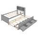 preview thumbnail 7 of 12, Twin Size Platform Bed with Storage Headboard, USB, Twin Size Trundle Wood Bed Frame and 3 Drawers for Kids Teens Adults,Gray
