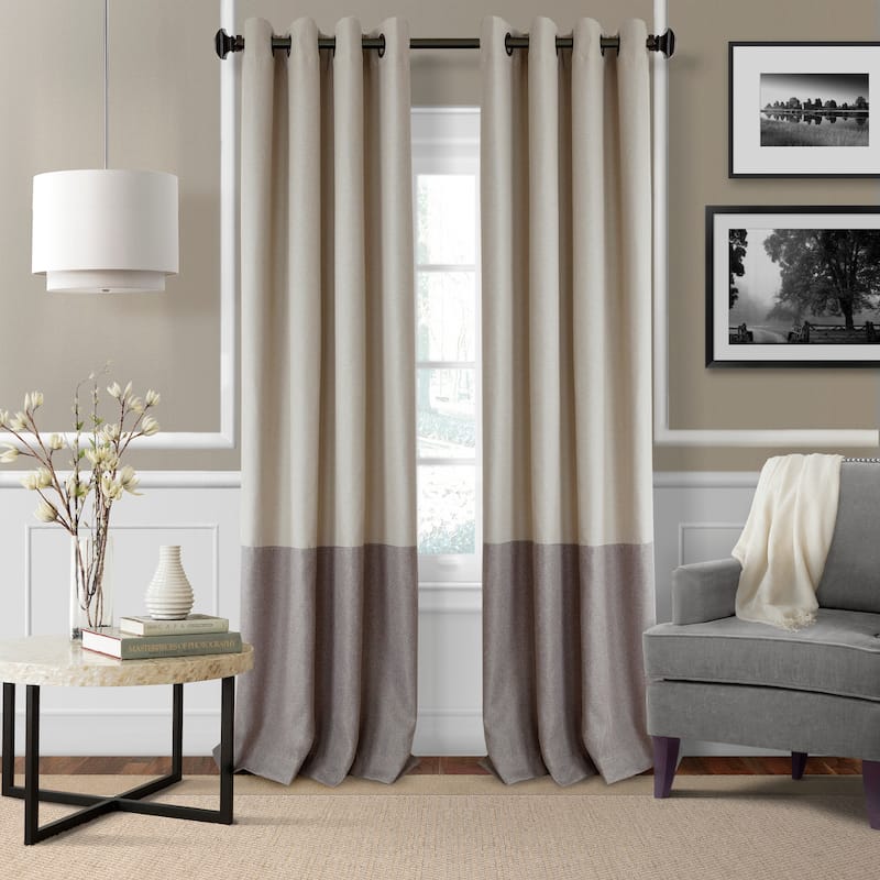 Elrene Braiden Blackout Curtain Panel - 52" W X 95" L - Linen