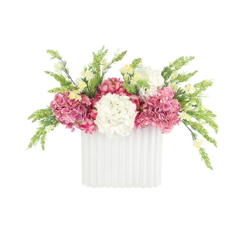 Centerpiece with Peonies, Hydrangeas and Wild Heather - 19