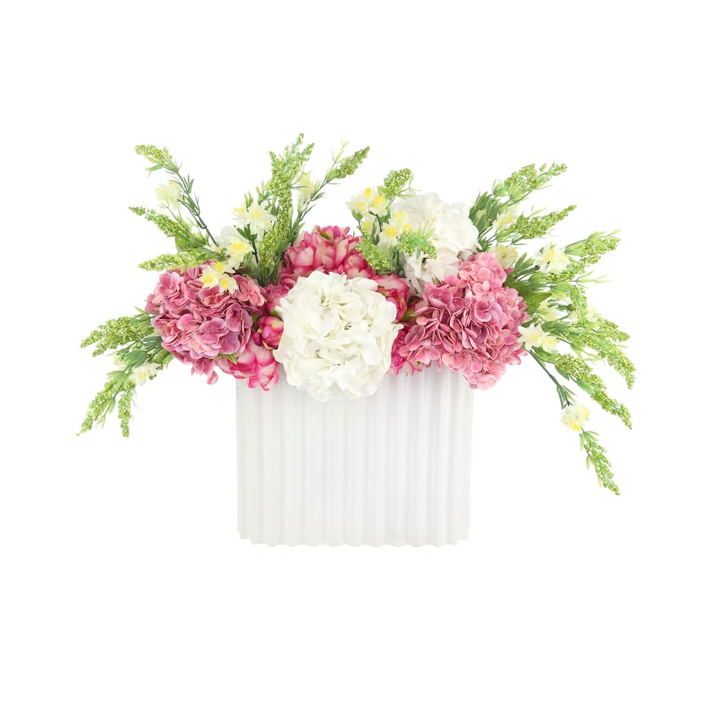 Centerpiece with Peonies, Hydrangeas and Wild Heather - 19