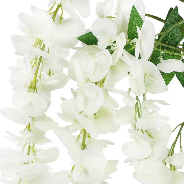 Set of 3 Cream White Artificial Japanese Wisteria Flower Stem Hanging Spray  Bush 44in - 44" L x 10" W x 3" DP - Bed Bath & Beyond - 37384280