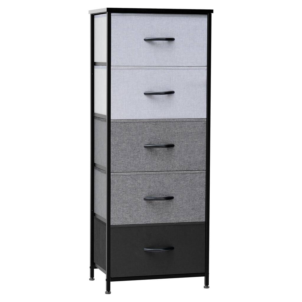 Fabric Dresser Storage Tower with Steel Frame and Removable Drawers