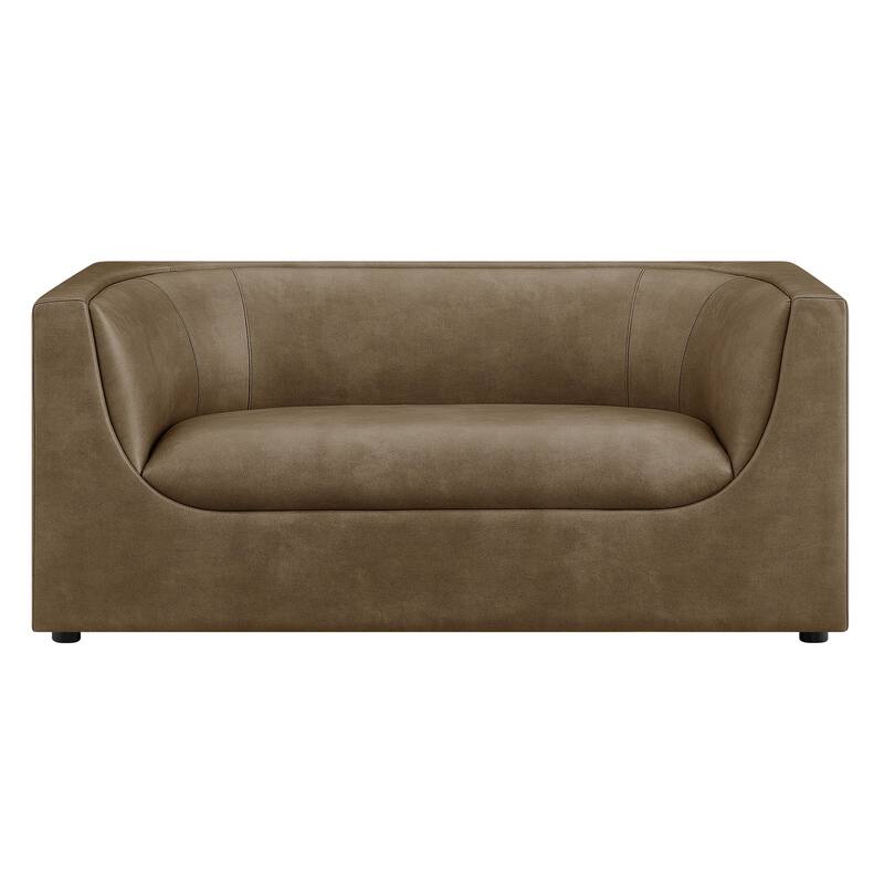 Hilda 67" Curved Back Vegan Leather Loveseat