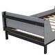 preview thumbnail 7 of 16, Twin Size Kids Bed with Built-in Bed-end Book Storage Rack, Grey