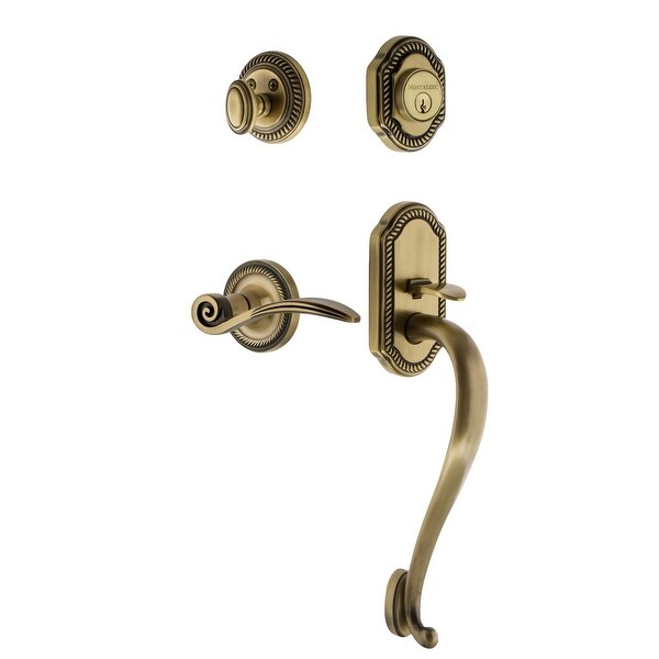 Nostalgic Warehouse ROPSWN_ESET_238_SG_LH Rope Left Handed Sectional Single Cylinder Keyed Entry Handleset with S Grip and Swan
