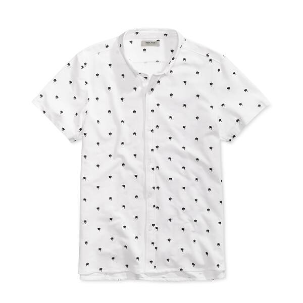 Shop Kenneth Cole Reaction White Men 2xl Embroidered Button Down