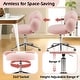 preview thumbnail 7 of 22, Armless Desk Chair Makeup Vanity Chair with Wheels and Adjustable Height Office Chair Criss Cross Cross-Legged Chair