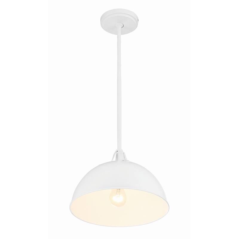 Soto 1 Light White Pendant - 12"W x 8"H