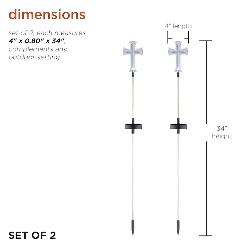 Alpine Corporation Outdoor Garden Stakes LED Lights (Set of 2)