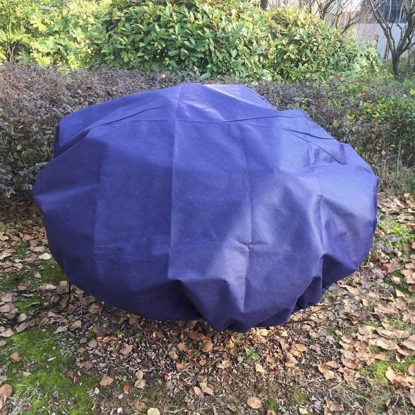 slide 2 of 5, Agfabric 11 ft. Dia Round Frost Protection Plant Cover Fabric Frost Blanket Outdoor Shrub Jacket, Dark Blue 10'2pack
