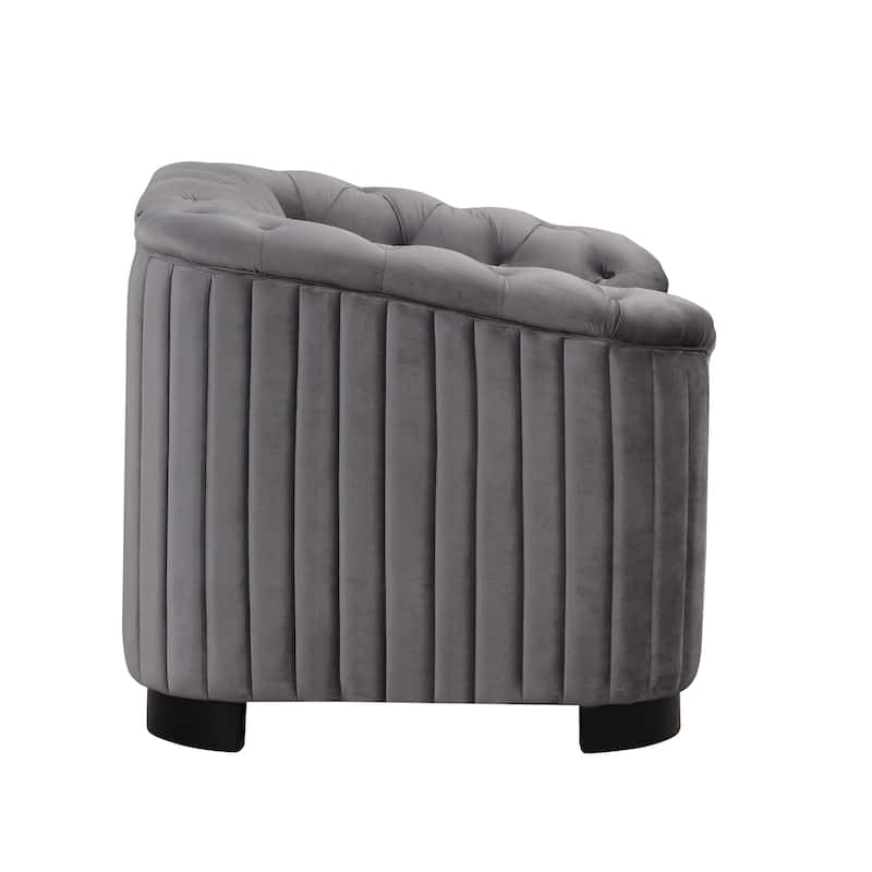 Velvet Sofa Chair with Tufted Back