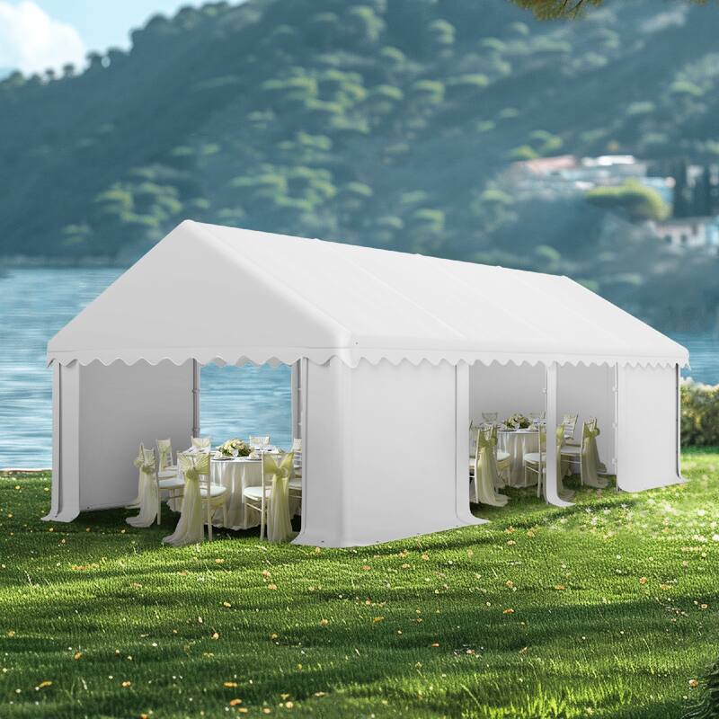 20' x 40' Large Patio Wedding Party Tent with 12 Removable Sidewalls Outdoor Gazebo Event Shelter Canopy with Carry Bags - 13x30FT-White