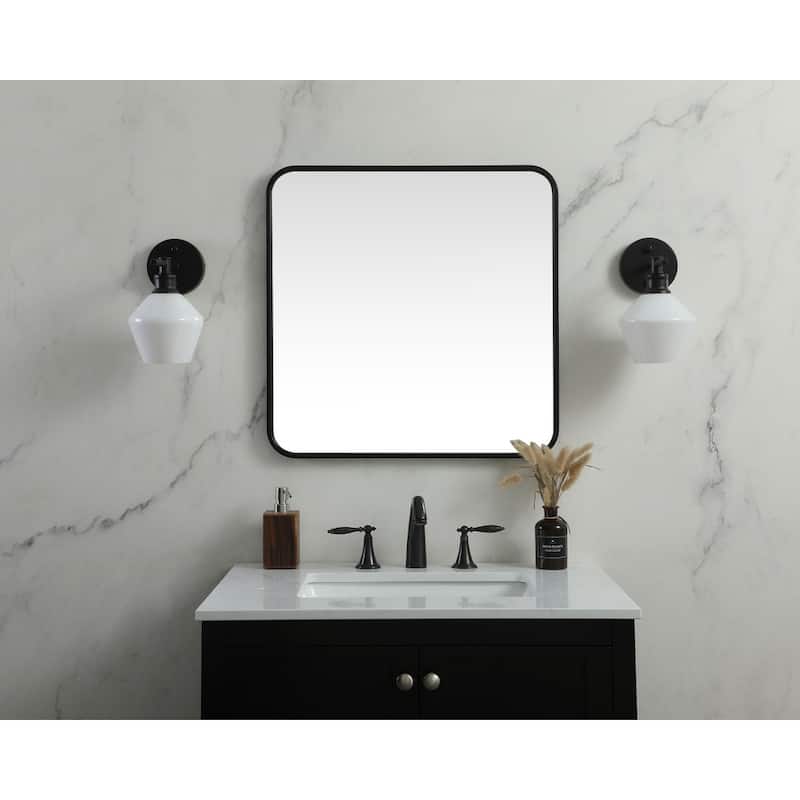 Indigo Home Soft corner metal square mirror 24x24 inch