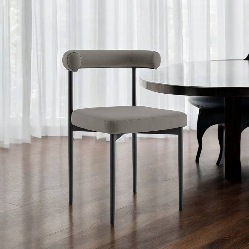 Set of 2 Upholstered Open Back Dining Chairs with Metal Legs - 20.50” x 23.50” x 30.50”