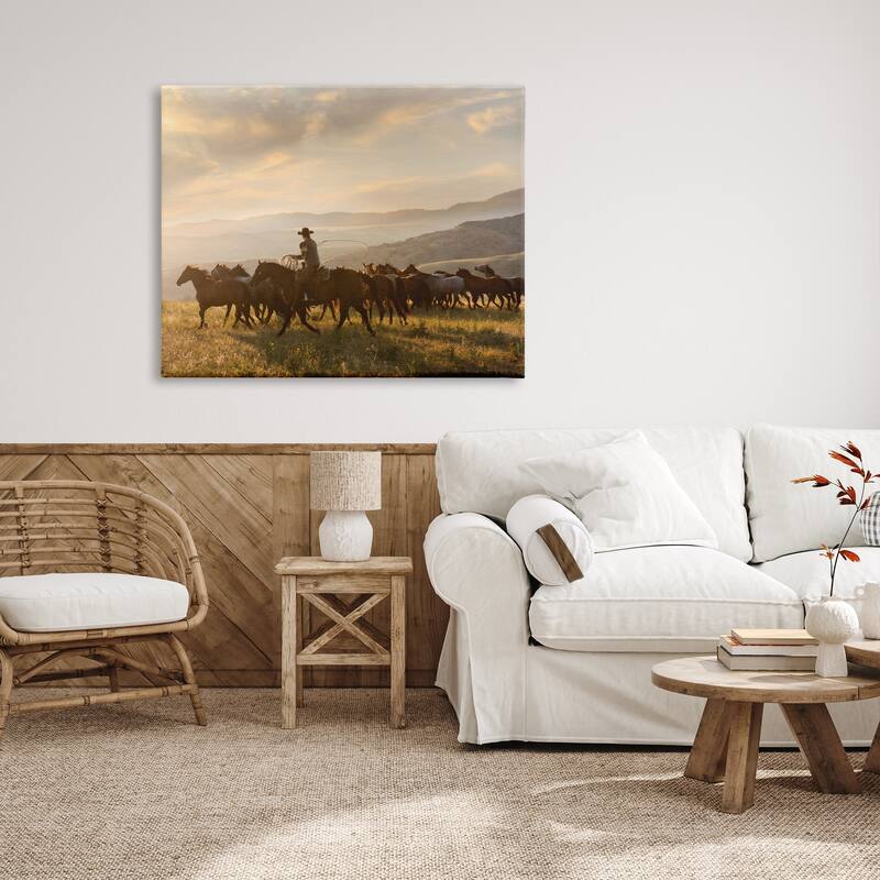 Stupell Cowboy in Rural Landscape Canvas Wall Art Design by PBurchettePhoto