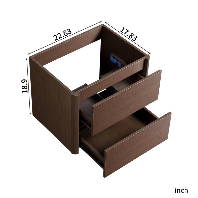 Wall Mounted Floating Single Bathroom Vanity, Without Sink