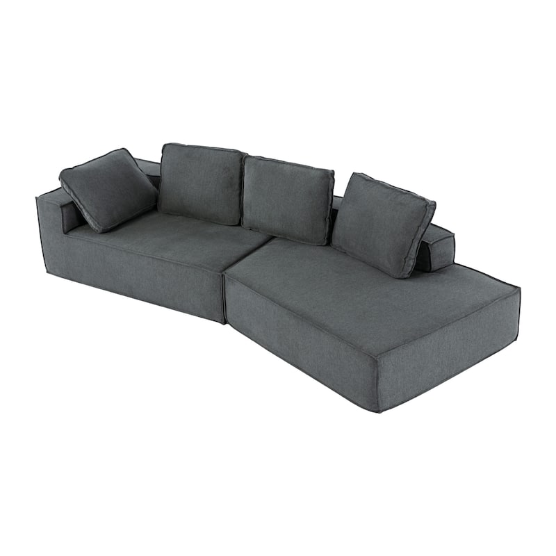 125" Stylish 4-Seater Chaise Lounge Sofa, Modern Indoor Sleeper for Cozy Living Room Relaxation