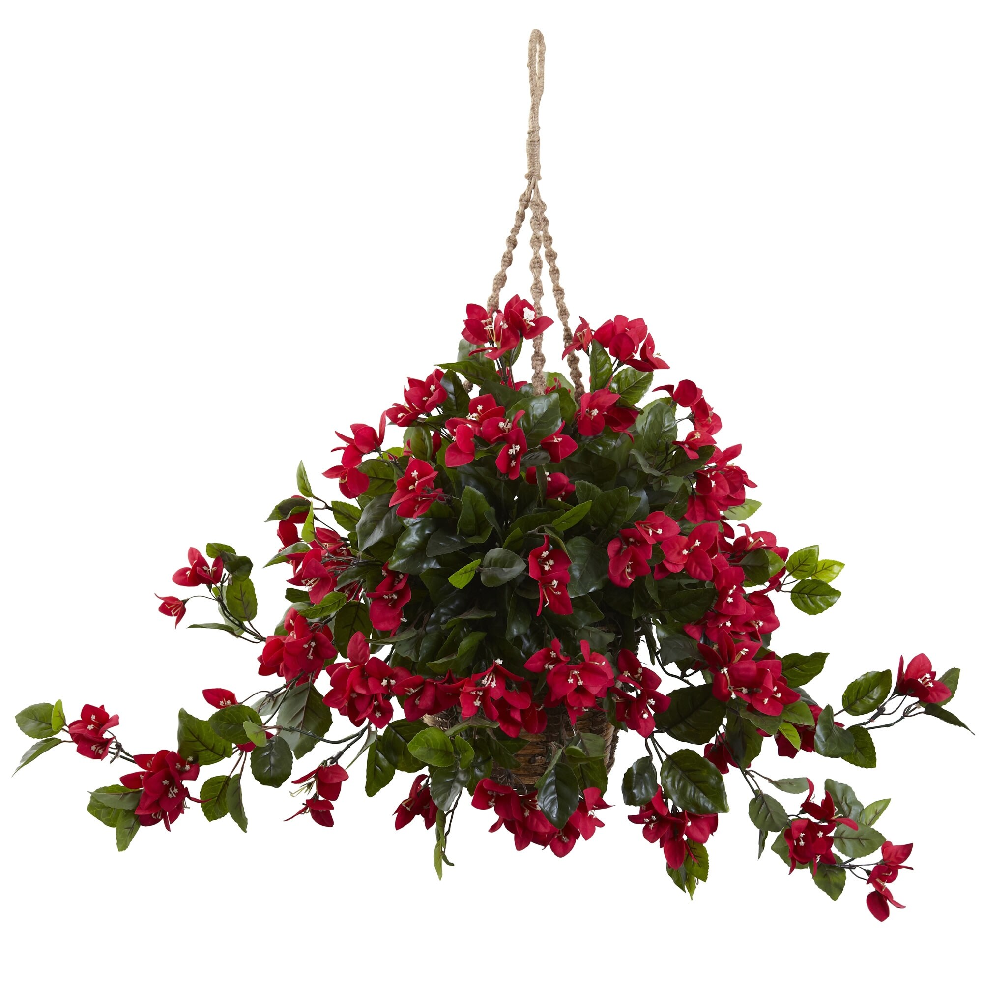 28" Artificial Bougainvillea Plant with Hanging Basket