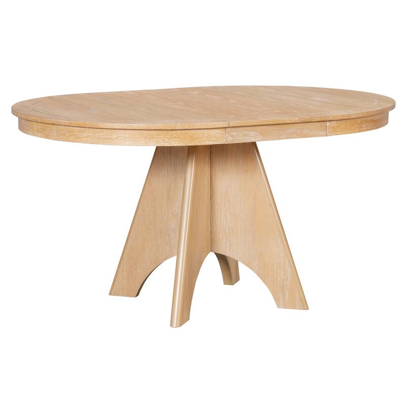 Extendable Dining Table for 4-6, 42" to 58" Rustic Farmhouse Table with X-Legs