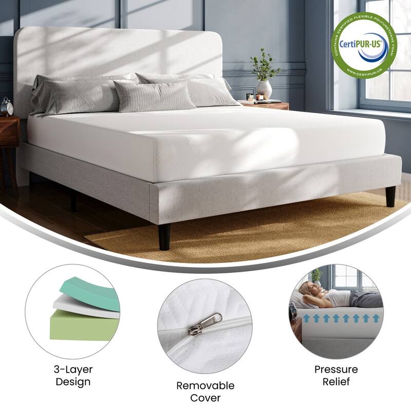Green Tea Cooling Gel 3-Layer Memory Foam Mattress in a Box