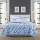 Laura Ashley Brighton Cotton Reversible Blue Quilt Set - Bed Bath ...