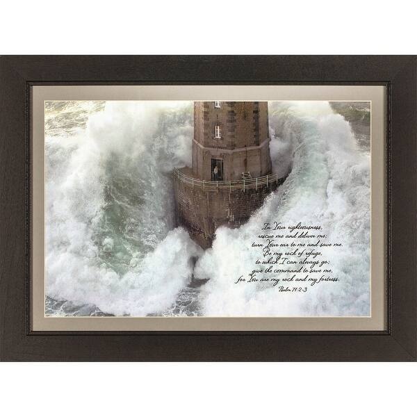 Shop 23 Brown And White Lighthouse Theme Framed Rectangular Wall