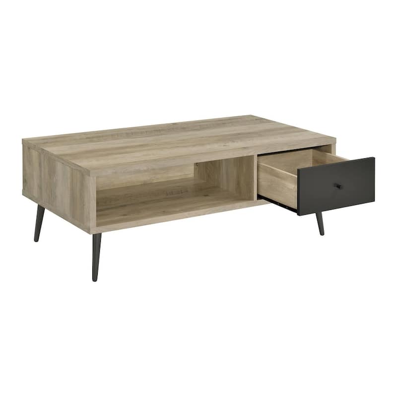 Devora Antique Pine Coffee Table With Storage Shelf