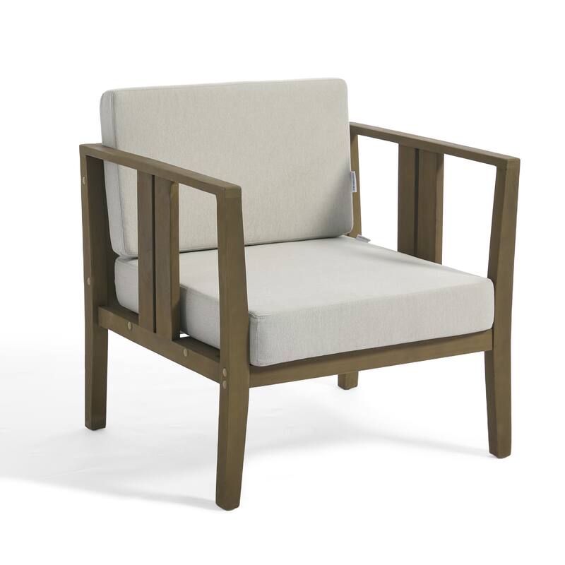 5-Piece Patio Furniture Solid Teak Outdoor Conversation Set