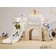 preview thumbnail 1 of 16, Toddler Slide, 7 in 1 Kids Indoor Slide for Toddler 1-3, Indoor Outdoor Baby Toddler Slide Playset Playground White&gray