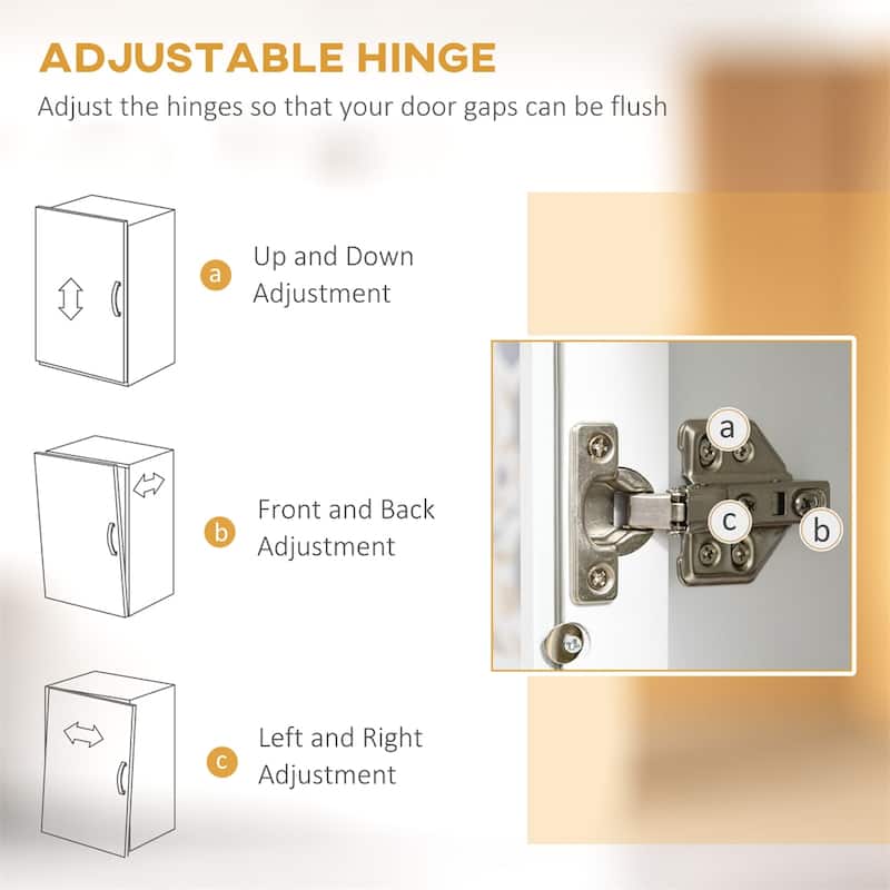 Freestanding Kitchen Pantry with Doors, Adjustable Shelves, 2 Drawers