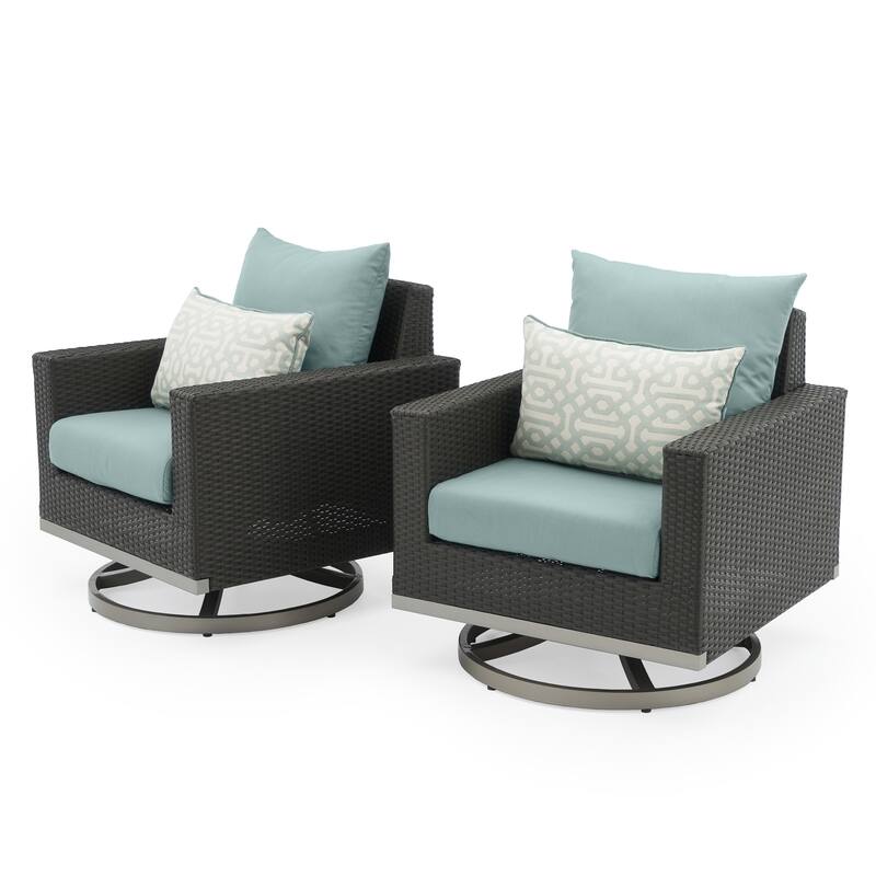 Milo Espresso 8 Piece Sunbrella Outdoor Patio Motion Seating Set