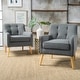 preview thumbnail 19 of 20, Felicity Mid-Century Modern Fabric Tufted Arm Chair (Set of 2) by Christopher Knight Home Charcoal