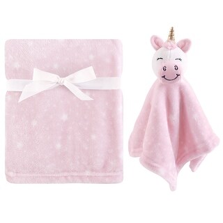 Hudson Baby Infant Girl Plush Blanket with Security Blanket, Pink Unicorn, One Size - Pink Unicorn - One Size