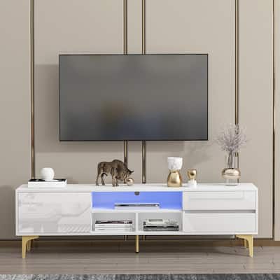 TV stand,TV Cabinet,entertainment center,TV console,media console,with LED remote control lights,UV bloom drawer panel