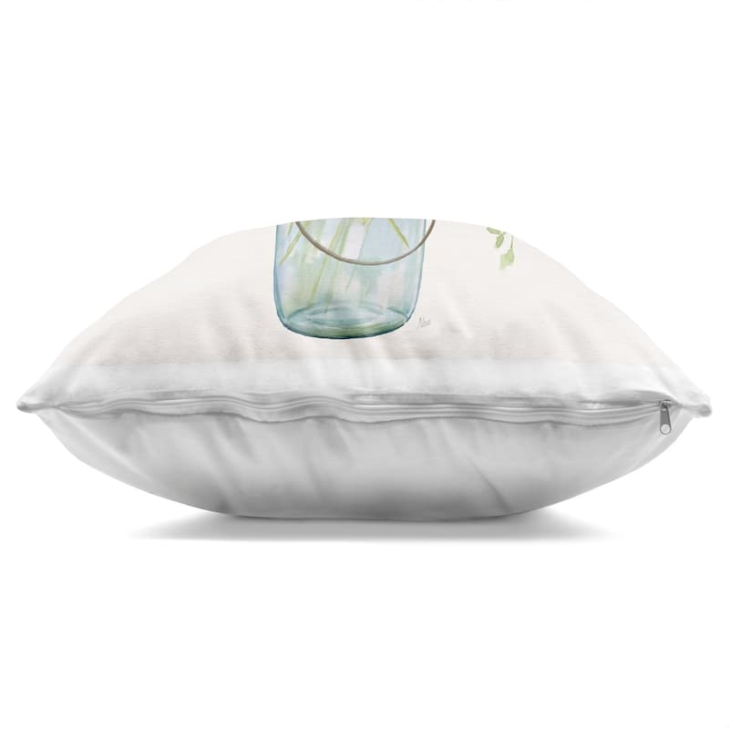 Stupell Hydrangea in Mason Jar Decorative Printed Throw Pillow Design by Nan