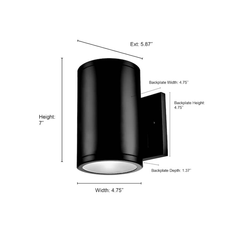 Vegas LED Outdoor Wall Sconce Powder Coated Black