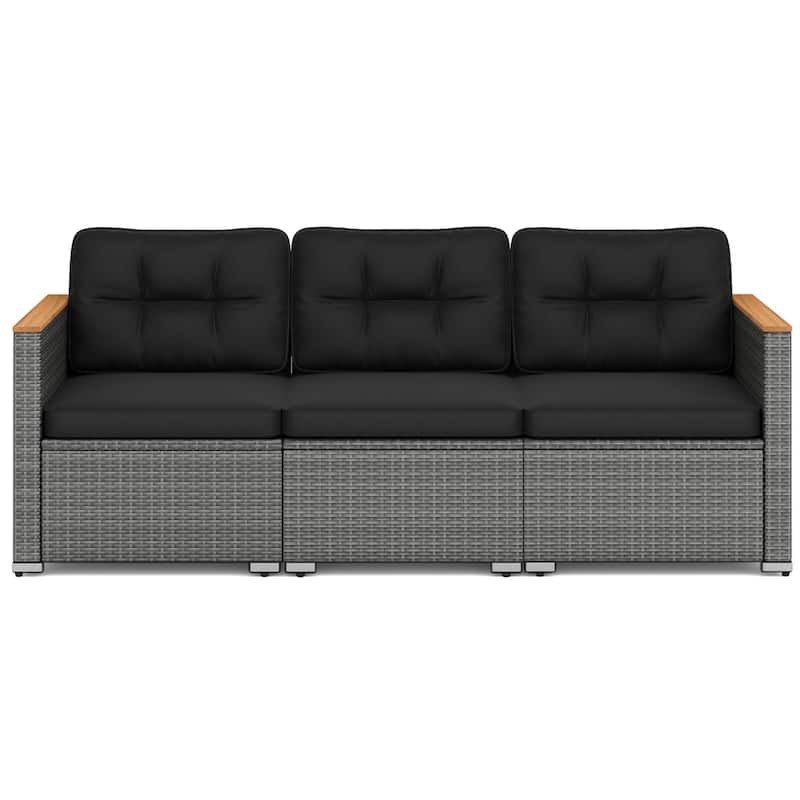 Costway 3-Seat Patio Couch Sofa PE Rattan Wicker Outdoor Loveseat - See Details