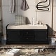 preview thumbnail 3 of 48, Storage Bench with 2 Drawers and 2 Cabinets, Shoe Bench with Removable Cushion for Living Room