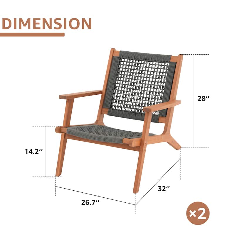 Outdoor 2 pieces Acacia Wood Chair
