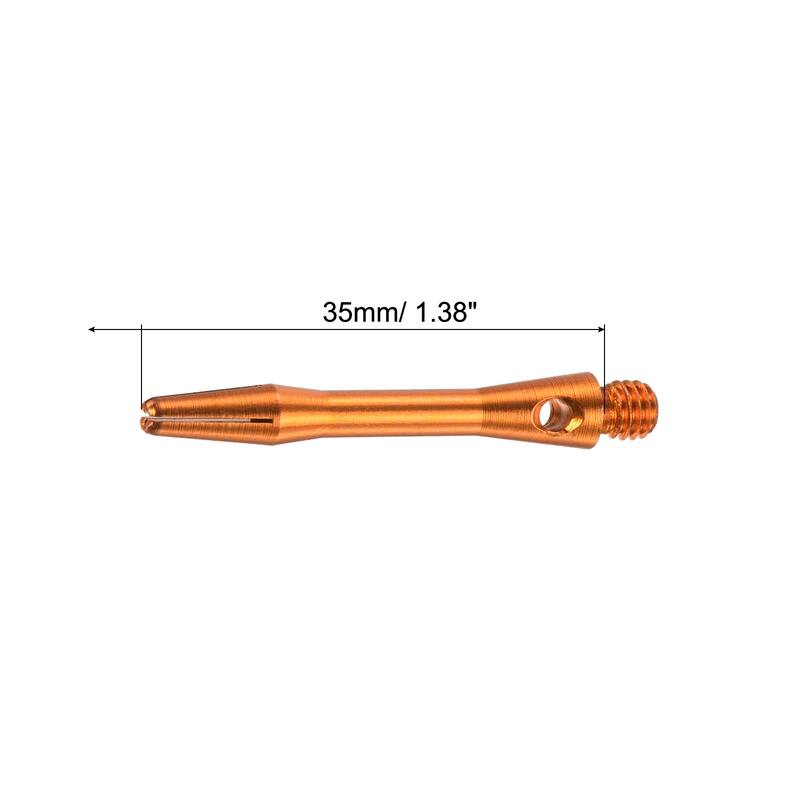 35mm Dart Shafts, Medium 2BA Thread Aluminum Dart Stems - 3 Pack - Orange
