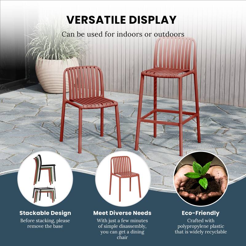 Frond and Form 2-Person Outdoor Round Dining Set Bar Height