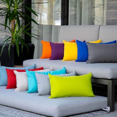 Soleil Rectangle Indoor/ Outdoor Accent Pillow Cushion beige