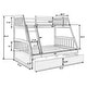 preview thumbnail 9 of 7, White Twin Over Full Solid Wood Bunk Bed with Drawers, Removable Ladder, Guard Rails