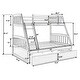 preview thumbnail 9 of 7, White Twin Over Full Solid Wood Bunk Bed with Two Storage Drawers, Removable Ladder, Guard Rails