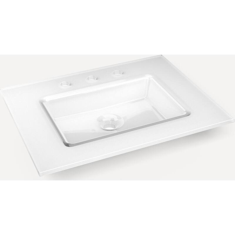 Robern TC25UCN-8 Vanity Tops 25" Glass Vanity Top with Three - White